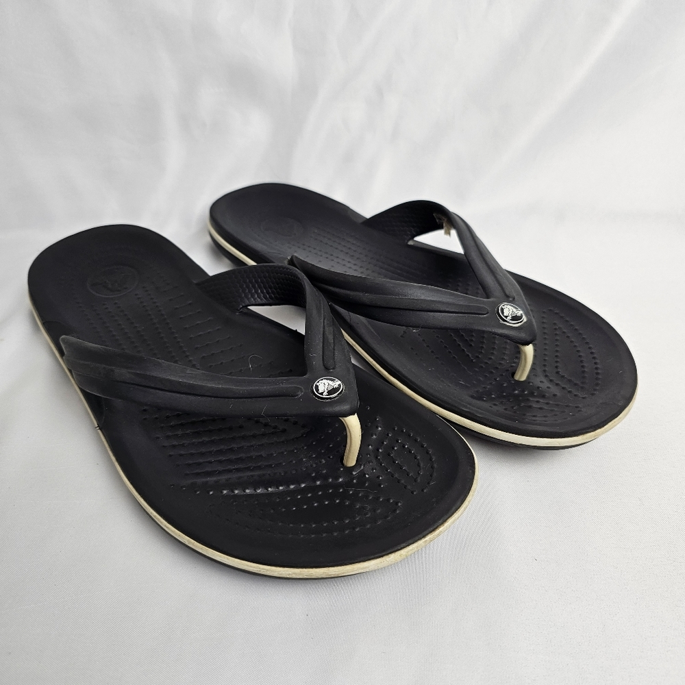 Crocs Unisex Flip Flops Black Size Men 7 Women 9